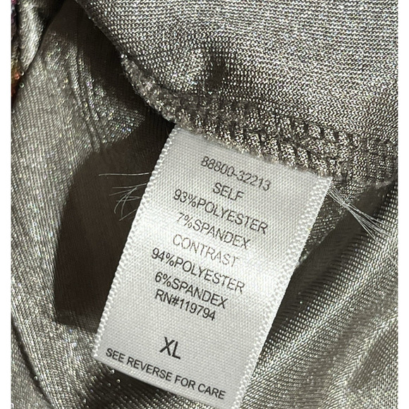 Unity World Wear Velvet Top Tunic Womens XL Floral Pullover Boho Artsy Hippie - Picture 9 of 11